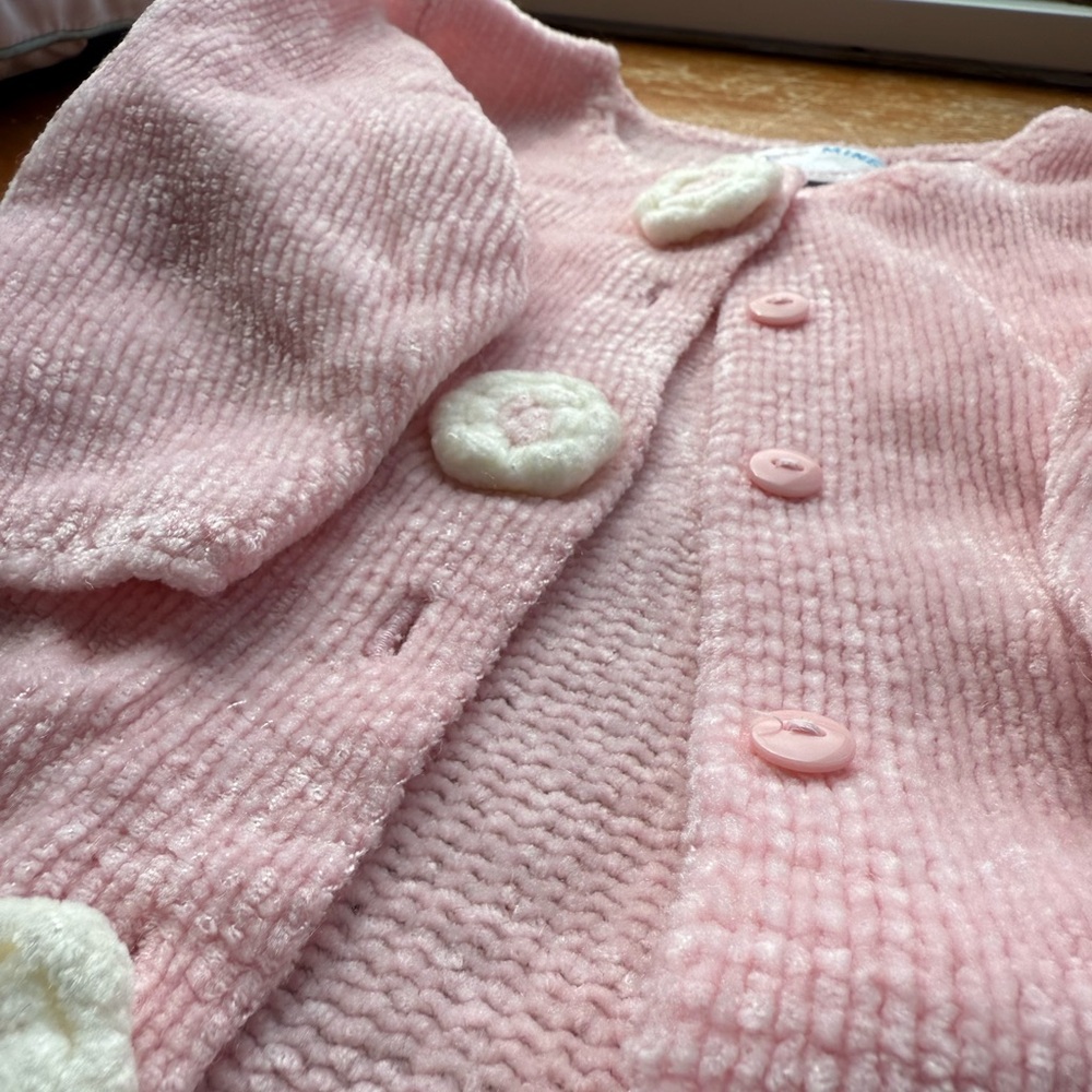 Girls Pink Vintage Cardigan